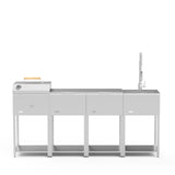 Utekök med kolgrill, diskho och lång arbetsbänk - System C