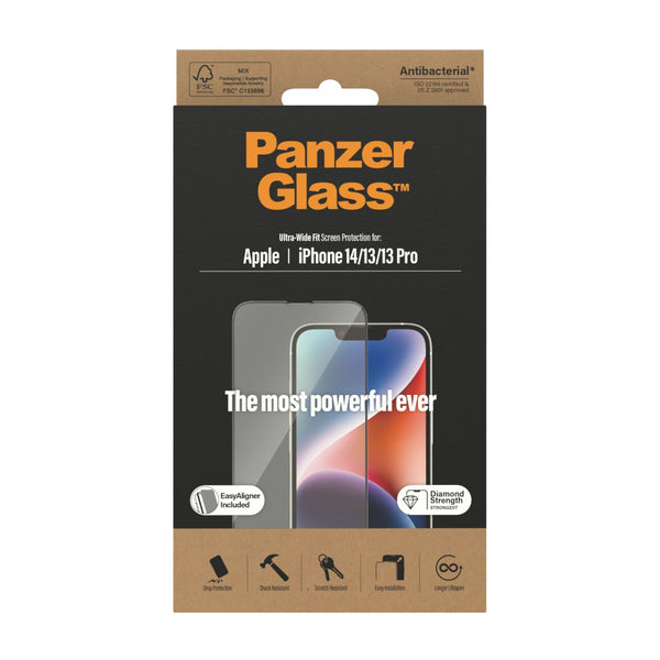 PanzerGlass Screen Protector Apple iPhone 14 | 13 | 13 Pro | Ultra-Wide Fit