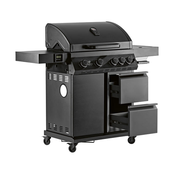 Landmann Cool Black 4.1 maxX – Sommarpaket med Stekbord, Burger Smasher och Skrapa